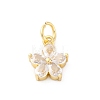 Brass Micro Pave Cubic Zirconia Charms KK-S510-13G-1