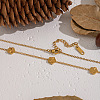 304 Stainless Steel Flower Link Chain Necklaces for Women BR4750-4