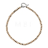 5MM Natural Coconut and Synthetic Turquoise Heishi Beads Necklaces NJEW-JN06627-3