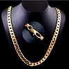 Alloy Cuban Curb Chains Necklaces & Bracelets Sets for Men WG37A02-02-3