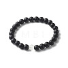Synthetic Quartz Crystal Beads and Synthetic Black Stone Beads Stretch Bracelets Set for Girl Women Gift BJEW-JB06792-2