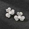 Brass Micro Pave Cubic Zirconia Stud Earrings EJEW-G471-51P-3