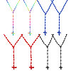 8Pcs 4 Colors Nylon Cross Pendant Rosary Bead Necklaces DOLL-CA0001-03-1
