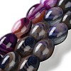 Natural Banded Agate (Dyed & Heated) Beads Strands G-M446-D01-01F-2