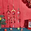 4Pcs 4 Style Christmas Theme Sun Catcher Glass Pendant Decorations AJEW-SC0001-51-4