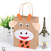 DIY Rectangle with Giraffe Pattern Kraft Paper Bag Making Set DIY-F079-08-1