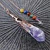 Natural Amethyst Healing Dowsing Divination Pendulums PW-WGB216D-02-1