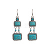 Synthetic Turquoise & Alloy Dangle Earrings WG371D0-01-3