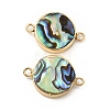 Natural Paua Shell Connector Charms PEAR-P004-58KCG-3