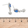Brass Pave Cubic Zirconia Stud Earring Findings KK-C172-07P-3