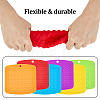 6Pcs 6 Colors Square Silicone Hot Mats for Hot Dishes AJEW-DC0001-14-5