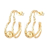 304 Stainless Steel Textured Wavy Wire Heart Shape Stud Earrings for Women SA-CBAB549-06G-4