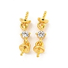 Brass Micro Pave Cubic Zirconia Peg Bails KK-B096-12G-1