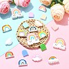 20Pcs 20 Styles Rainbow Food Grade Eco-Friendly Silicone Focal Beads SIL-CJ0001-78-5