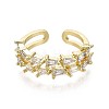 Brass Micro Pave Clear Cubic Zirconia Cuff Rings RJEW-S044-088-NF-3