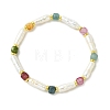 Natural Tourmaline & Cultured Freshwater Pearl Beaded Bracelets BJEW-JB14045-01-3
