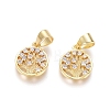 Brass Micro Pave Clear Cubic Zirconia Charms ZIRC-G153-40G-1