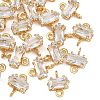 SHEGRACE Brass Pave Cubic Zirconia Rectangle Connector Charms XGRQ2O372-438A-G-1
