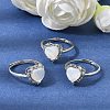 Brass Micro Pave Cubic Zirconia Finger Rings CU-CBA260E-04P-1
