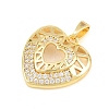 Brass Micro Pave Clear Cubic Zirconia Pendants CU-CBA9B49-01A-G-2
