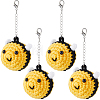 4Pcs Bees Cotton Keychains HJEW-FH00296-1