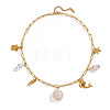 Summer Beach 304 Stainless Steel & Natural Shell Starfish Dolphin Sea Horse Pendant Paperclip Chain Necklaces for Women ZQ6874-5