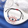 2Pcs 2 Color Horse Eye Glass Seed Beaded Link Bracelet Sets BJEW-MZ00074-5