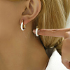 Real 18K Gold Plated 304 Stainless Steel Hoop Earrings LR9688-3-2