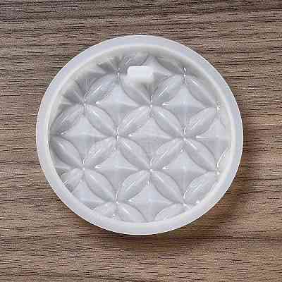 DIY Embossed Flower Pattern Pendant Silicone Molds DIY-G079-01A-1