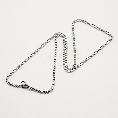 Trendy Men's 304 Stainless Steel Box Chain Necklaces NJEW-M049-C-02-1