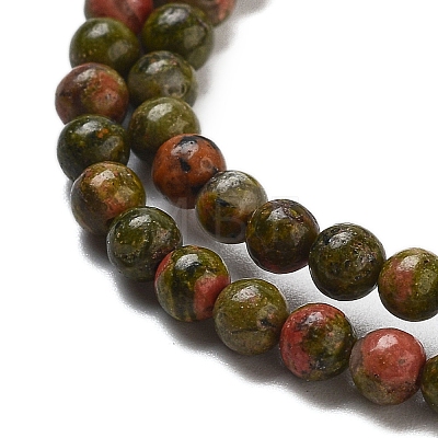 Natural Unakite Beads Strands G-G143-A04-01-1