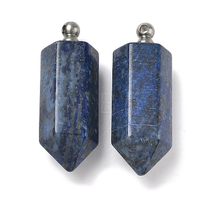 Natural Lapis Lazuli Perfume Bottle Pendants G-H332-09P-04-1