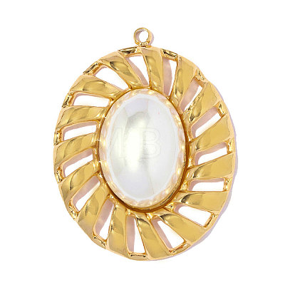 304 Stainless Steel & ABS Imitation Pearl Pendants STAS-OY018-34G-1