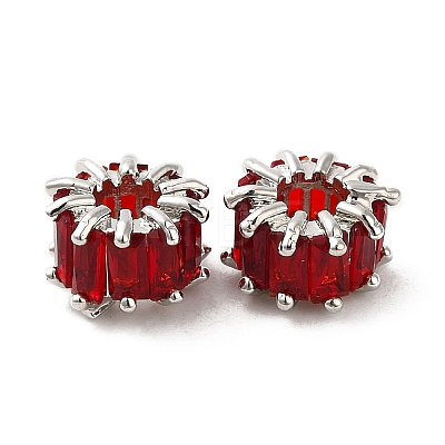 Rack Plating Platinum Brass Micro Pave Cubic Zirconia Beads KK-Q795-02B-P-1