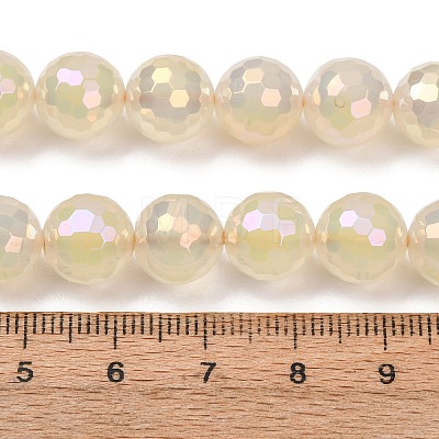 Electroplated Natural Agate Beads Strands G-B191-A07-10mm-02-1