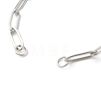 304 Stainless Steel Paperclip Chains Bracelet Making AJEW-JB01038-02-1