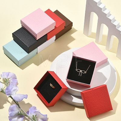 12Pcs 6 Colors Square Cardboard Necklace Boxes CBOX-FS0001-11-1
