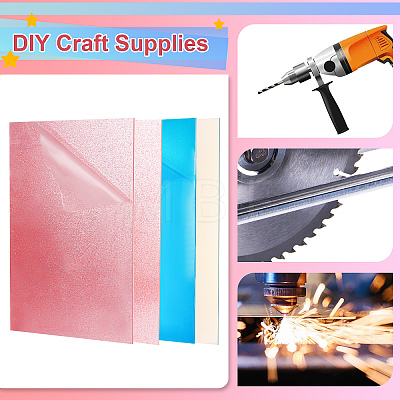 2 Sheets Glitter Acrylic Sheet DIY-CP0007-51-1