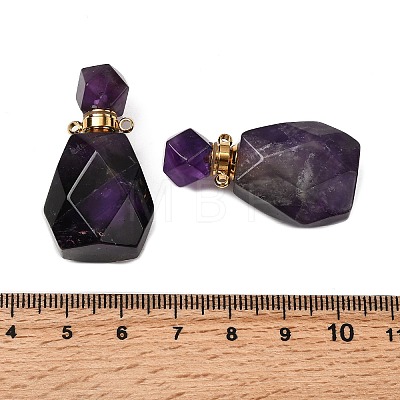 Natural Amethyst Perfume Bottle Pendants G-B149-02G-02-1