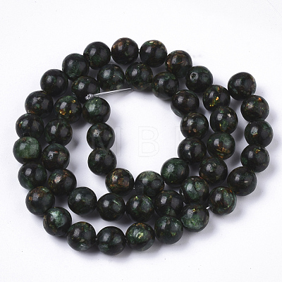 Assembled Synthetic Bronzite and Green Fluorite Beads Strands G-S366-048-1