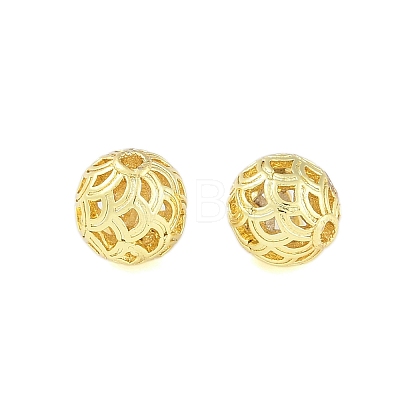 Brass Hollow Beads KK-A226-07B-G-1