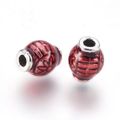 Antique Silver Plated Alloy Enamel Beads ENAM-L014-001AS-1