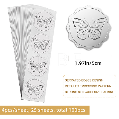 Custom Silver Foil Embossed Picture Sticker DIY-WH0336-013-1