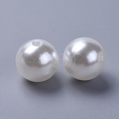 No Hole ABS Plastic Imitation Pearl Round Beads MACR-F033-6mm-24-1
