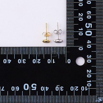 2 Pair 2 Color Brass Stud Earrings EJEW-SZ0001-36-1