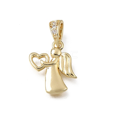 Brass Micro Pave Clear Cubic Zirconia Charms CU-L001-14G-05-1