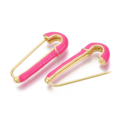 Brass Enamel Safety Pins Earrings JEWB-R015-01E-NF-1