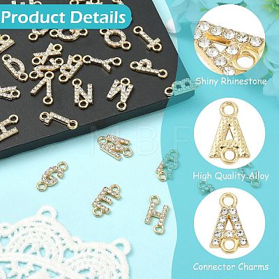 26Pcs 26 Styles Alloy Crystal Rhinestone Connector Charms FIND-CJZ0001-001KCG-1