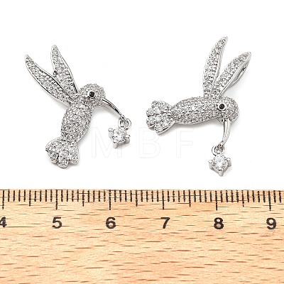 Brass Micro Pave Clear Cubic Zirconia Pendants KK-G533-07A-P-1