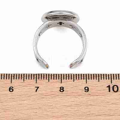 Hollow Cross 304 Stainless Steel Cuff Ring Components SA-CBA098D-02P-D-1